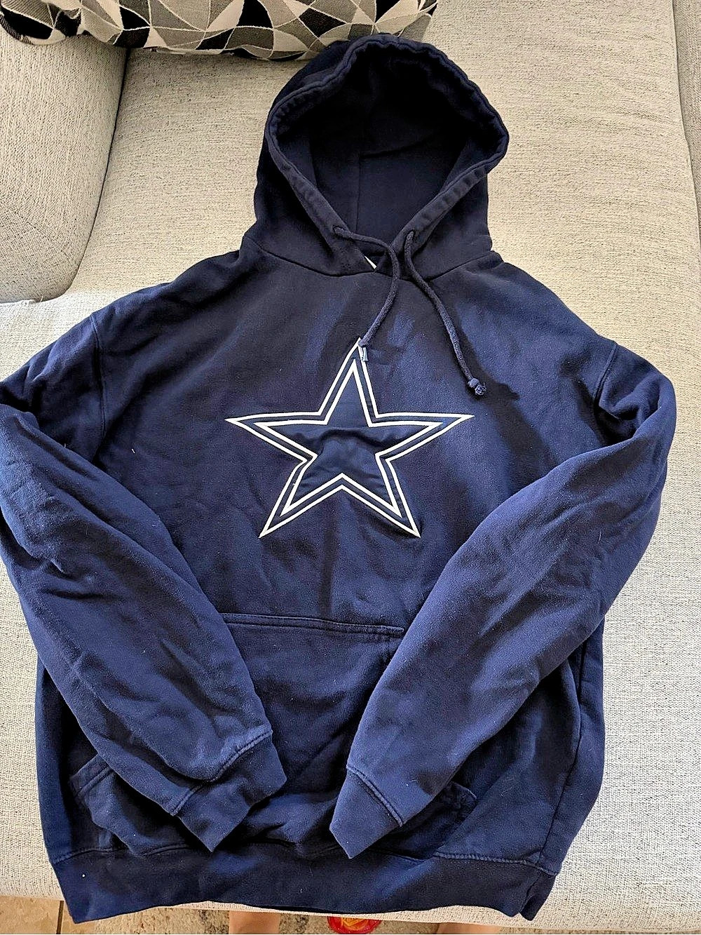 Dallas Cowboys Football Star Hoodie Blue Size Medium